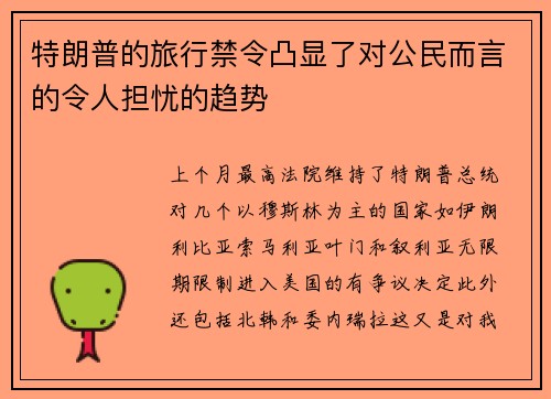 特朗普的旅行禁令凸显了对公民而言的令人担忧的趋势 